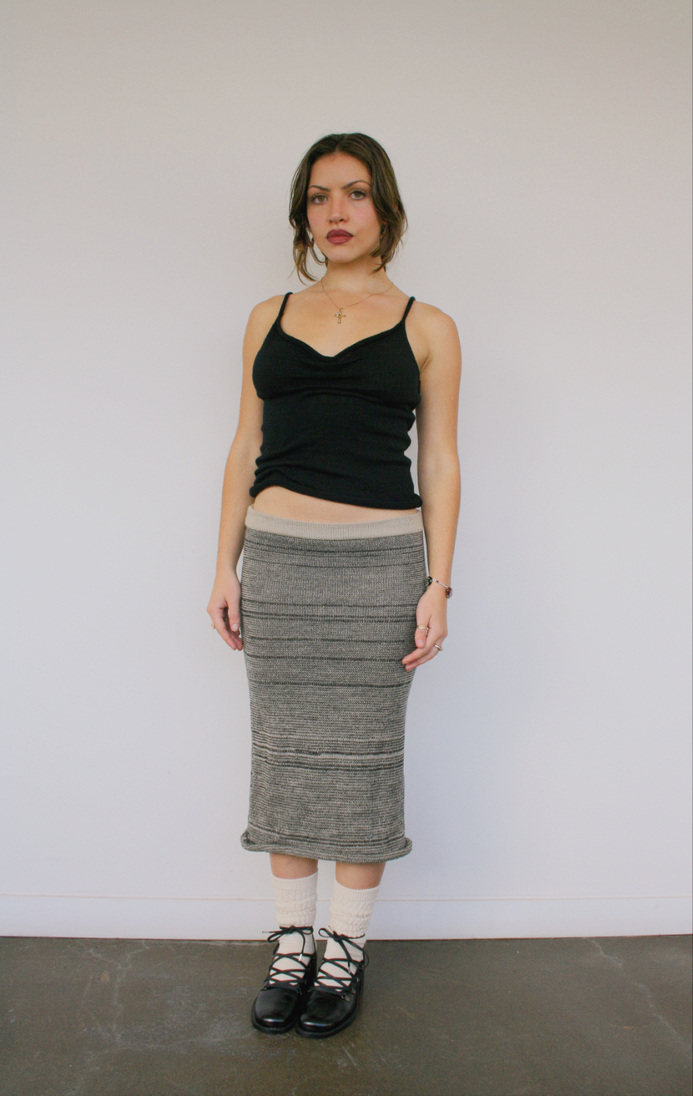 Knit Midi Skirt in Smoke - heyzoemay