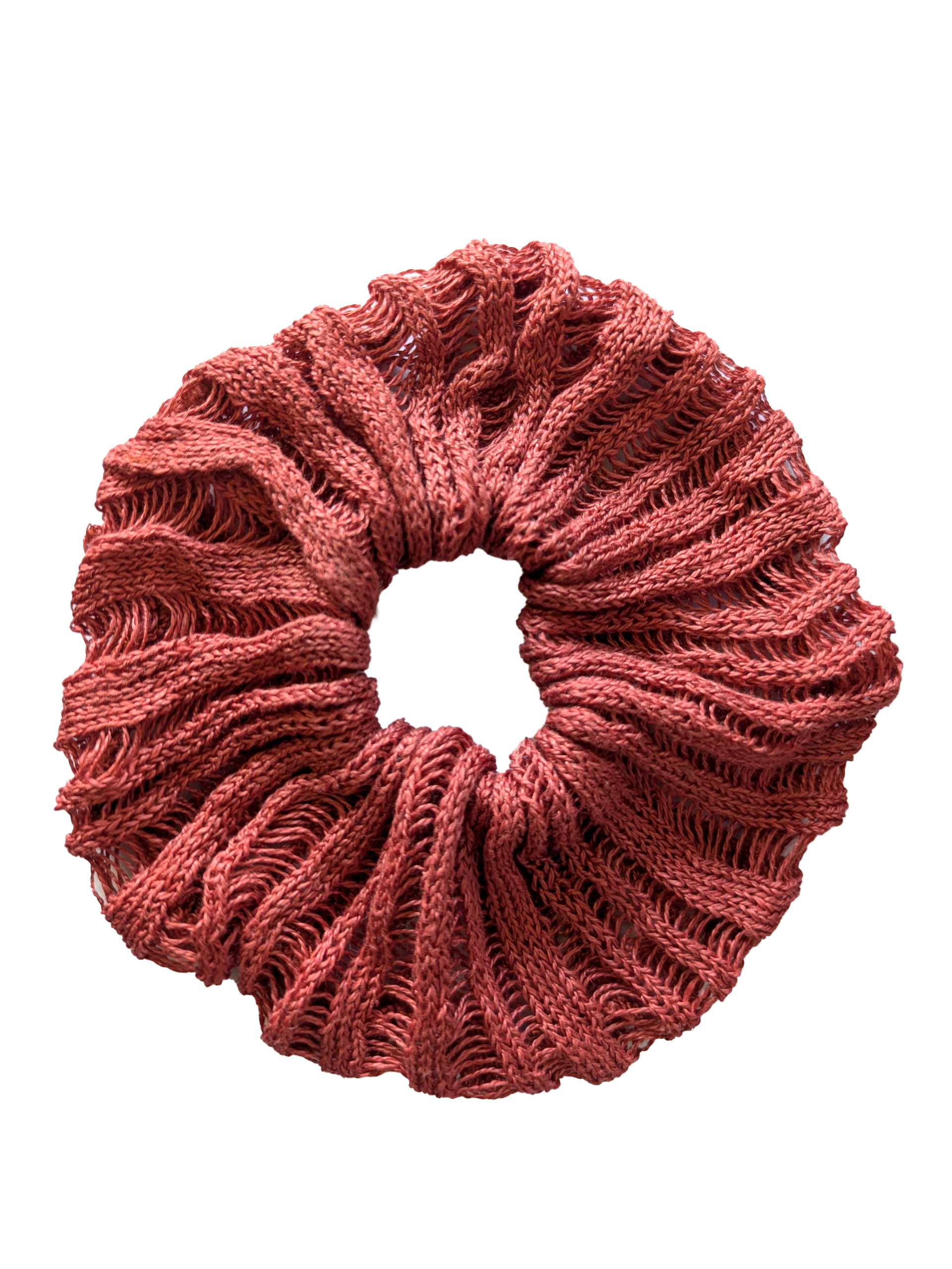 Coral Linen Scrunchie - heyzoemay