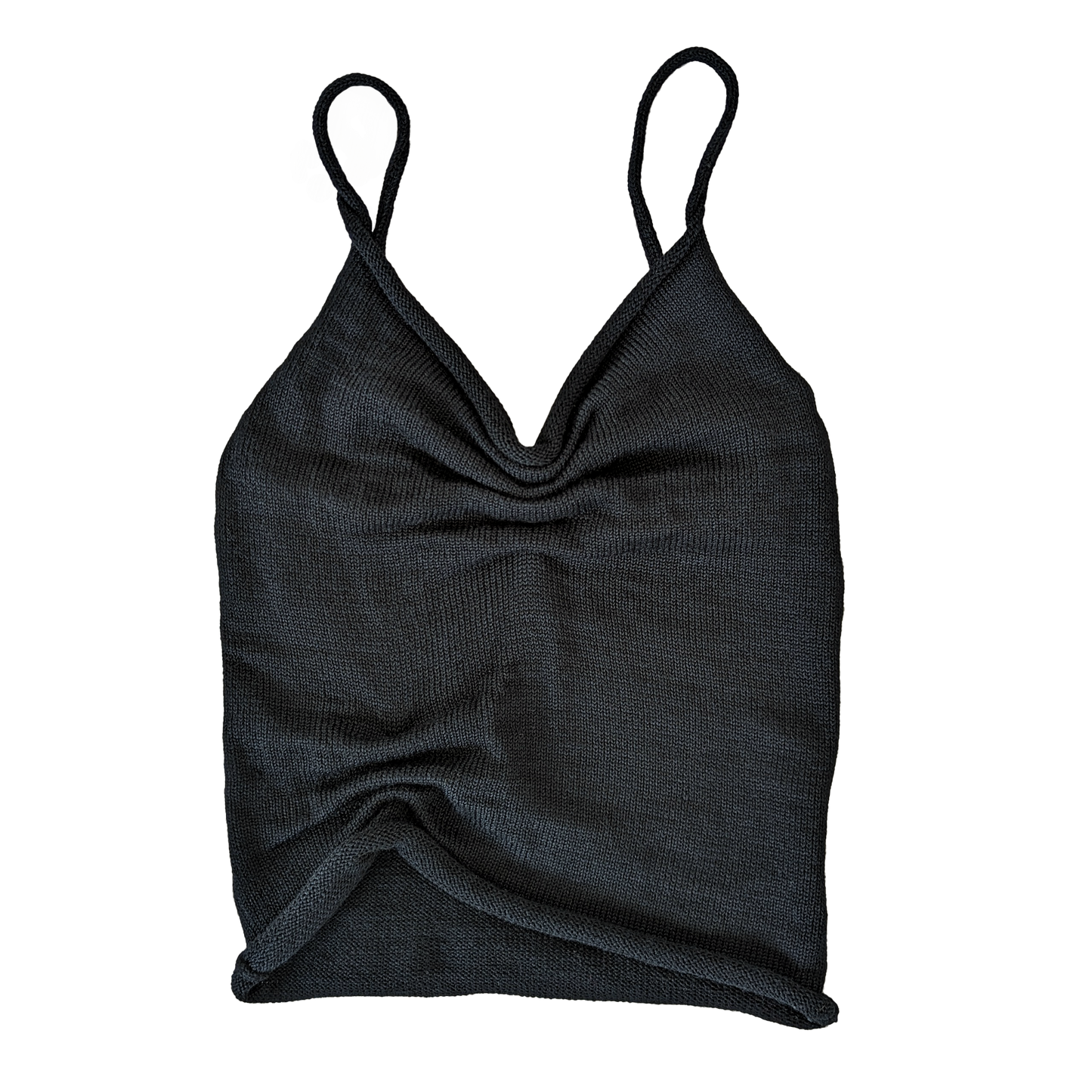 Scrunch Knit Cami Top in Black - heyzoemay