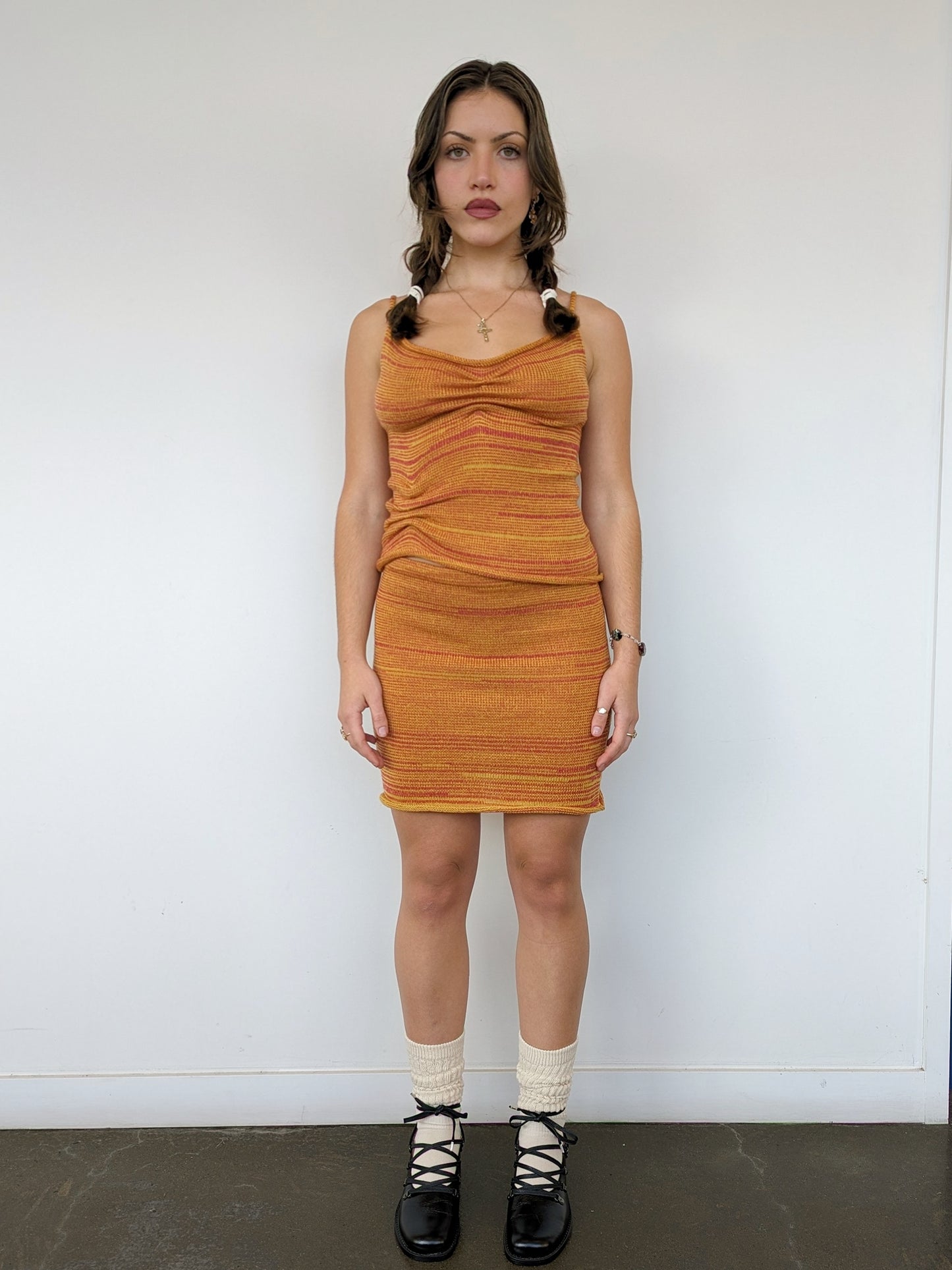 Knit Mini Skirt in Citrus - heyzoemay