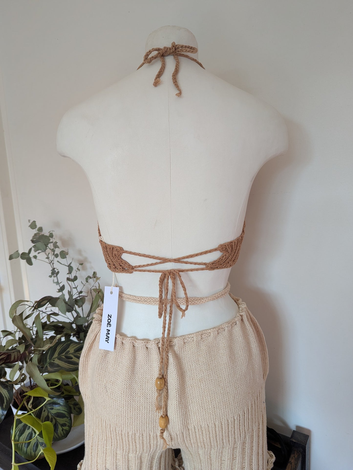 SAMPLE handknit cotton bralette