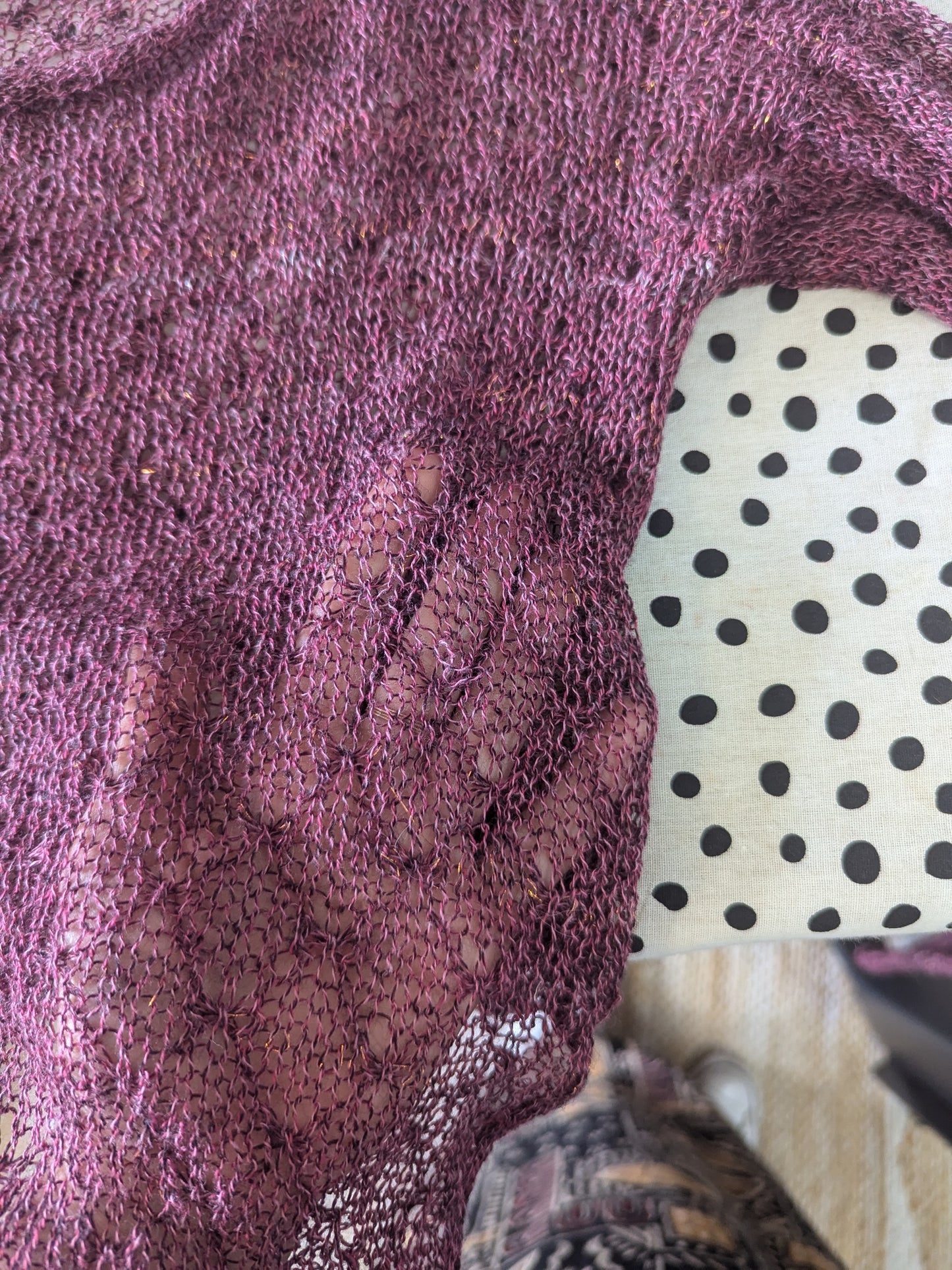 SAMPLE Tuck-Lace Sheer Knit gown - SM