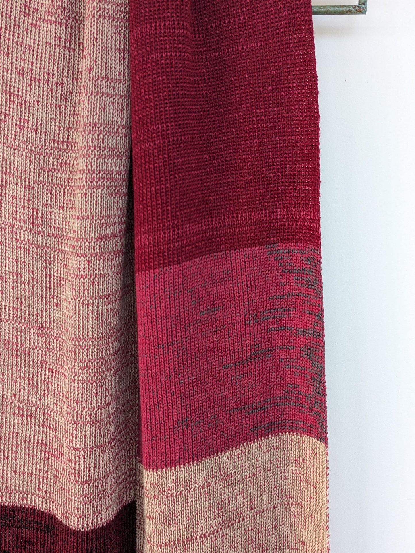 SAMPLE Ribbed Knit Scarf in Ruby
