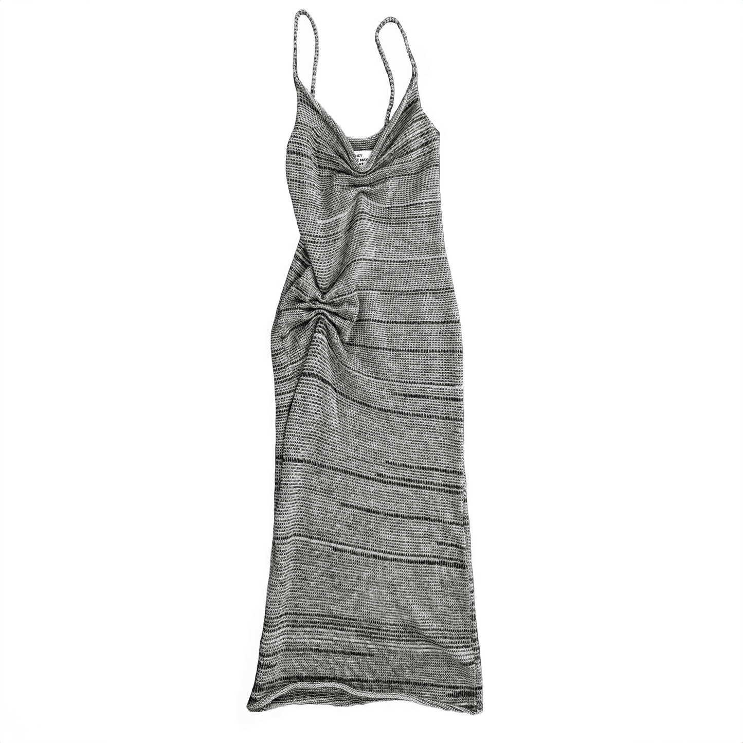 Scrunch Knit Midi Dress in Smoke & Black - heyzoemay