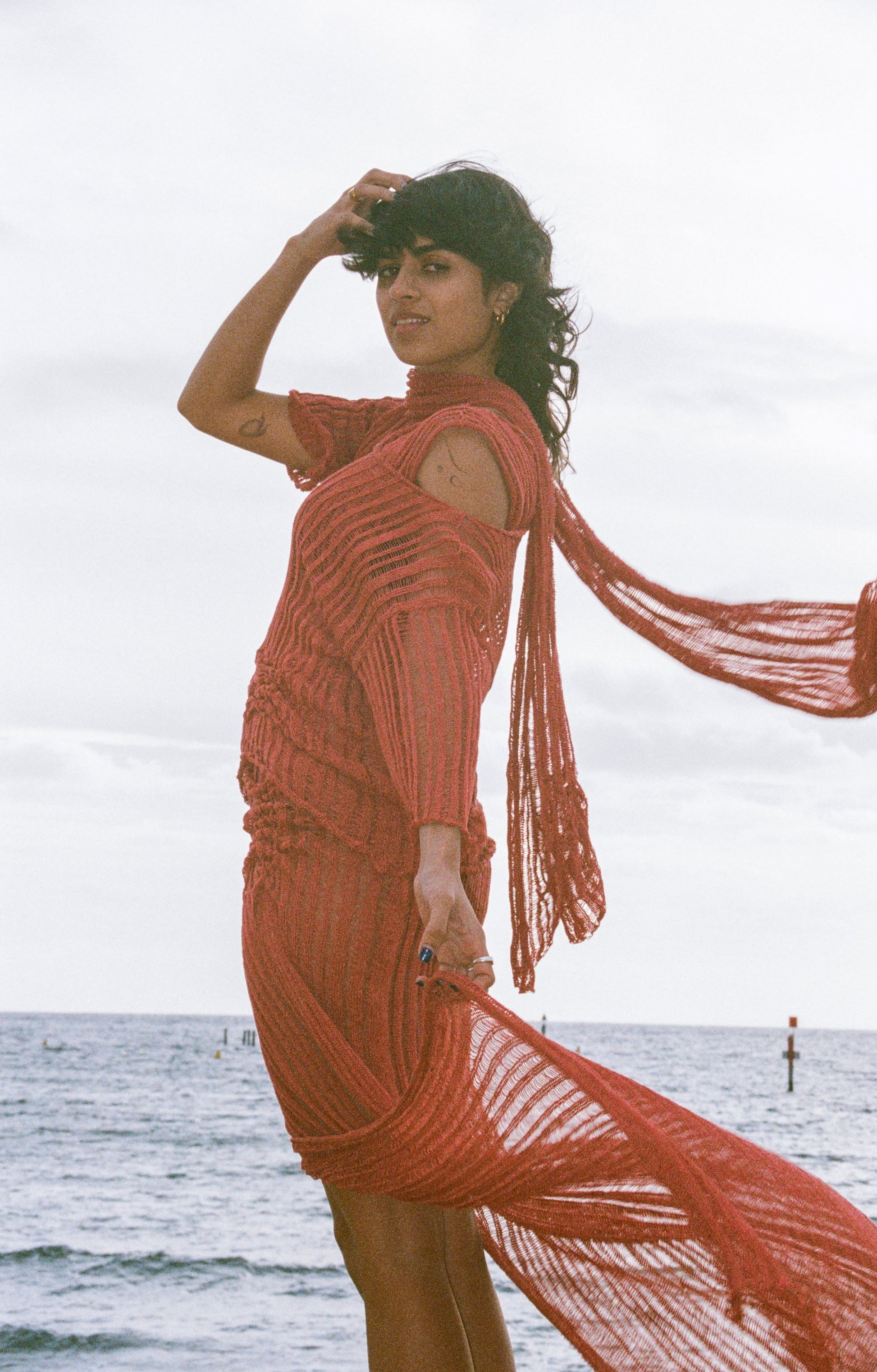 Coral Linen Scarf - heyzoemay