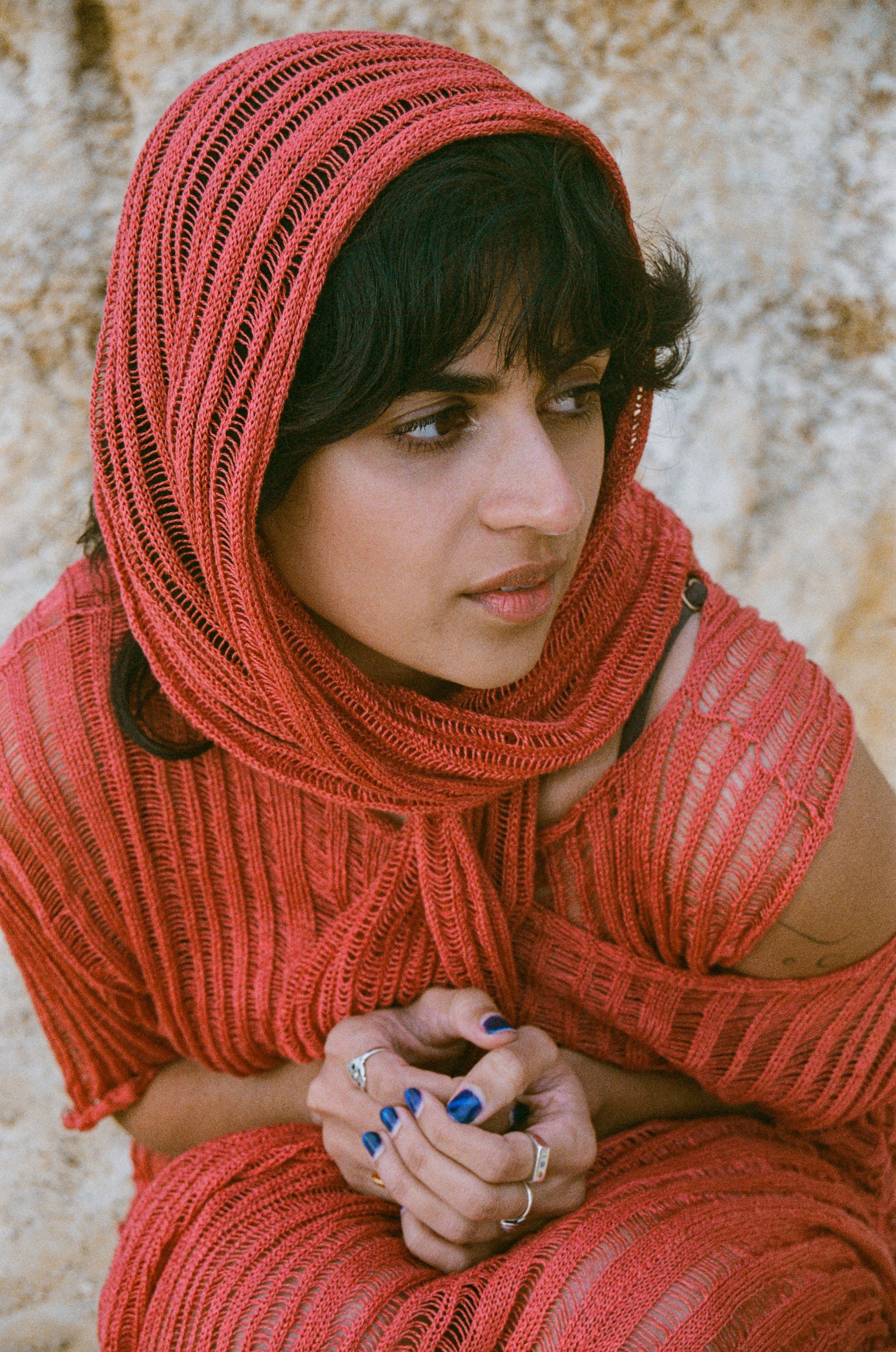Coral Linen Scarf - heyzoemay