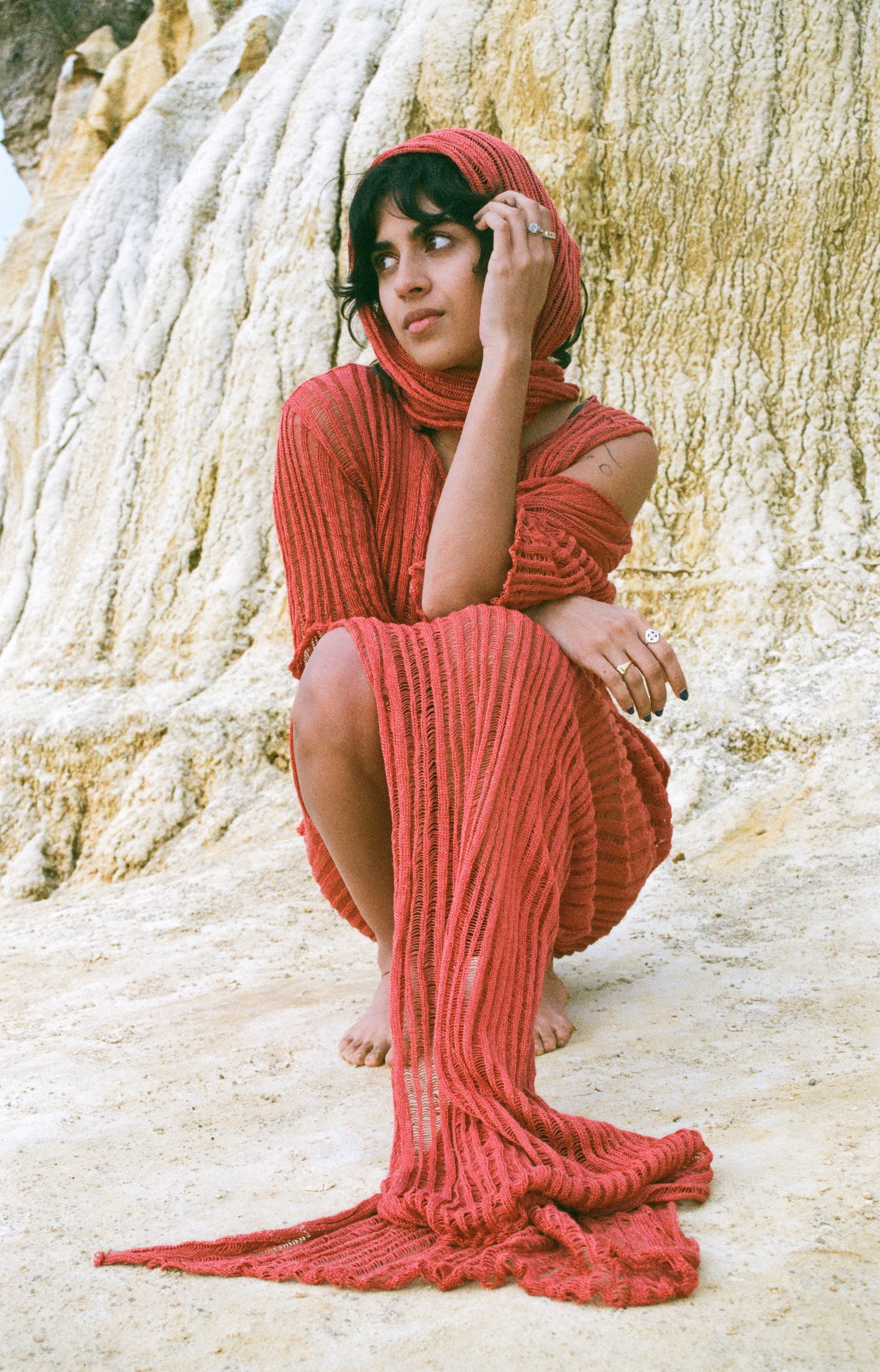 Coral Linen Scarf - heyzoemay