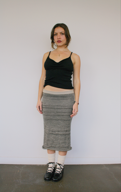Knit Midi Skirt in Smoke - heyzoemay
