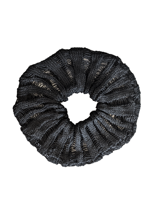 Black Linen Scrunchie - heyzoemay