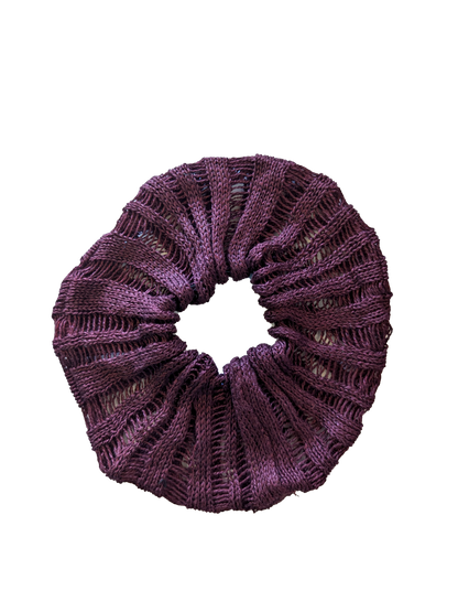 Aubergine Linen Scrunchie - heyzoemay