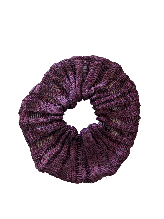 Aubergine Linen Scrunchie - heyzoemay
