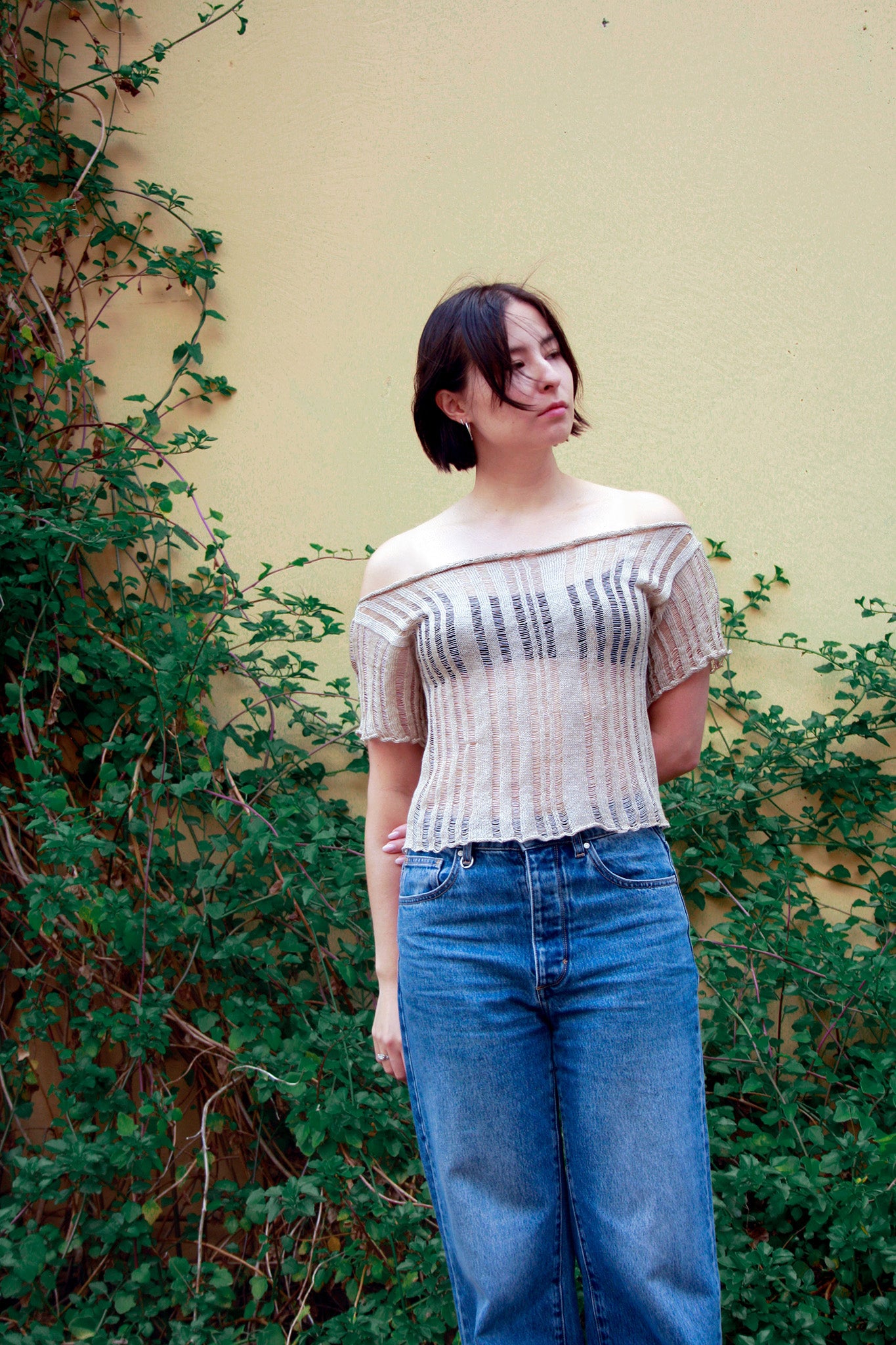 Drift Tee in Undyed Linen