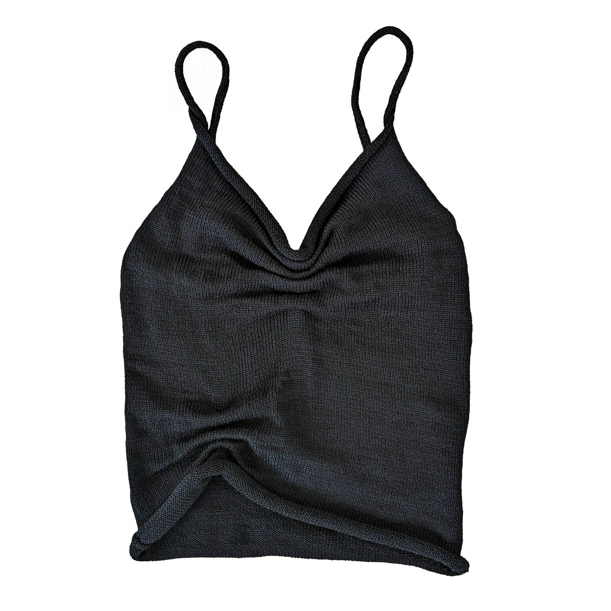 Scrunch Knit Cami Top in Black - heyzoemay