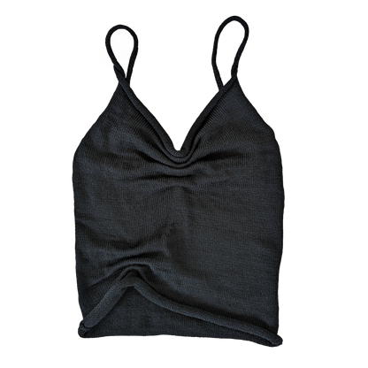 Scrunch Knit Cami Top in Black - heyzoemay