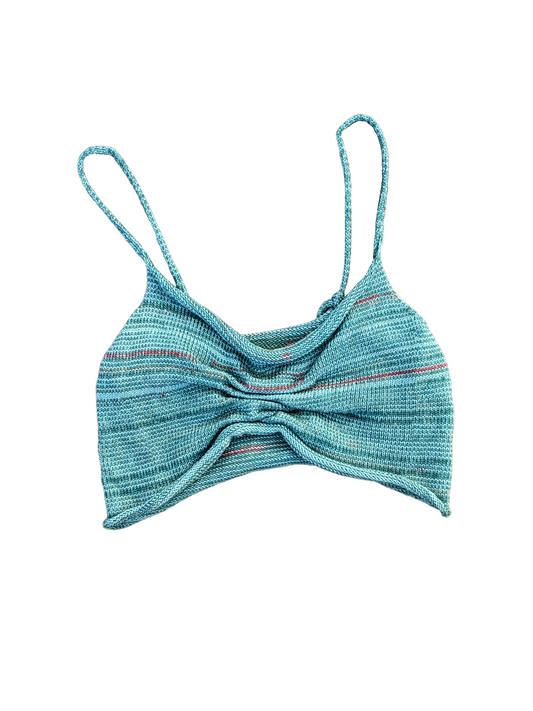 Scrunch Knit Crop Top in Blue Marle - heyzoemay
