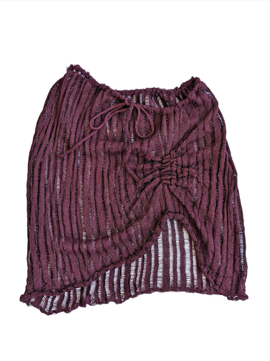 Aubergine Linen Mini Skirt - heyzoemay
