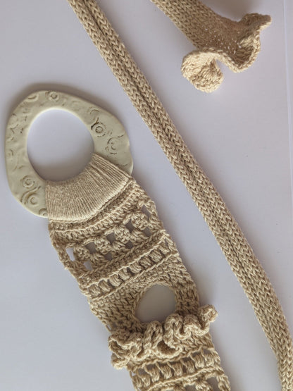ceramic crochet cotton belt
