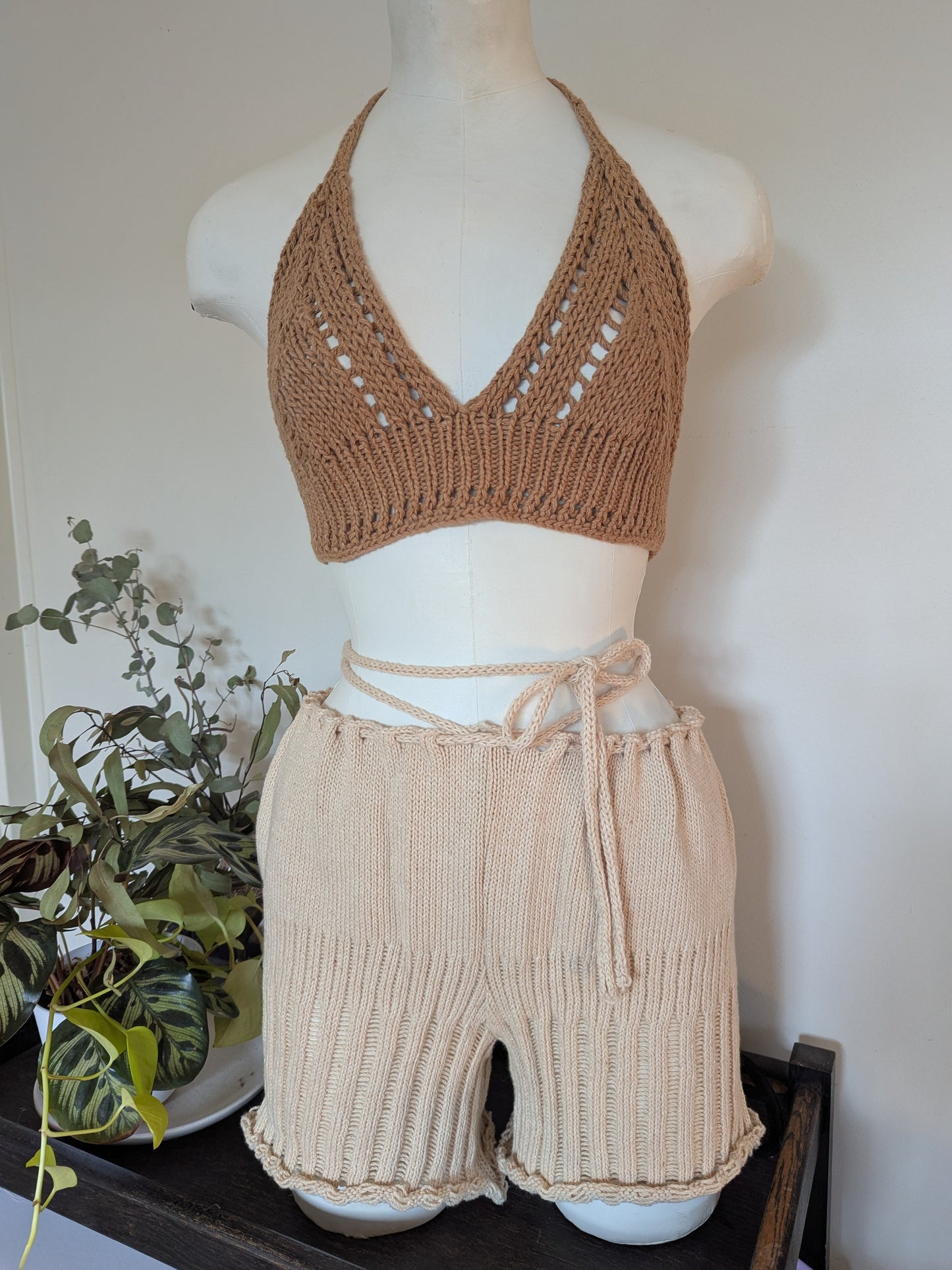 SAMPLE handknit cotton bralette