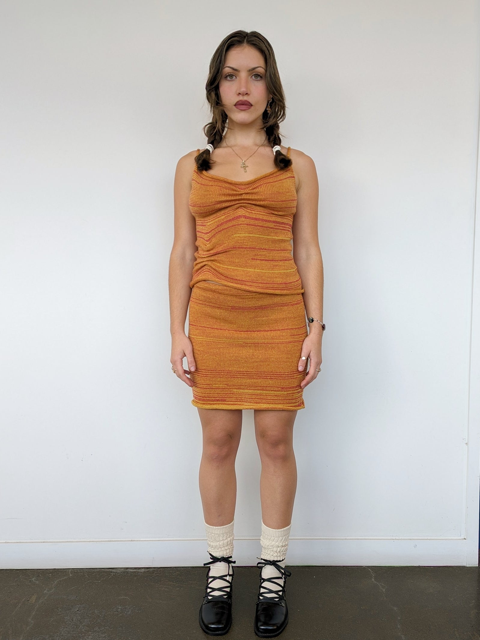 Knit Mini Skirt in Citrus - heyzoemay
