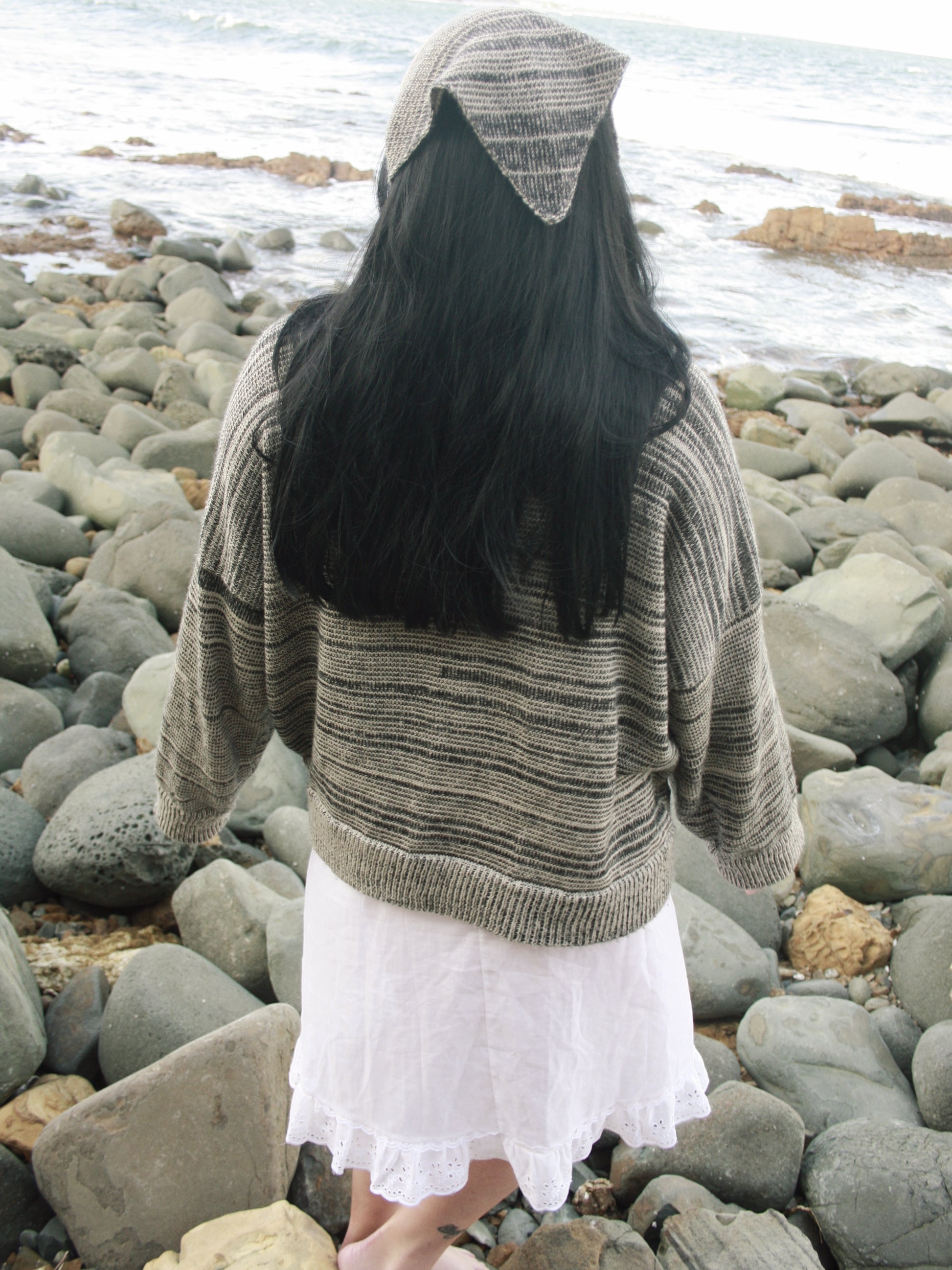 Knit Kerchief in Grey Marle - heyzoemay