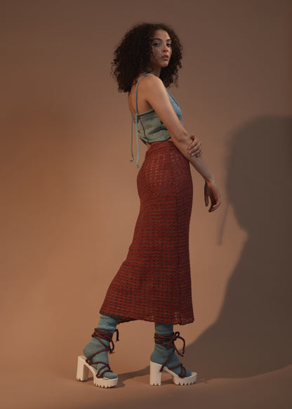 SAMPLE glitter midi skirt SM
