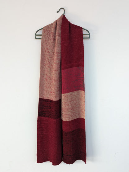 SAMPLE Ribbed Knit Scarf in Ruby