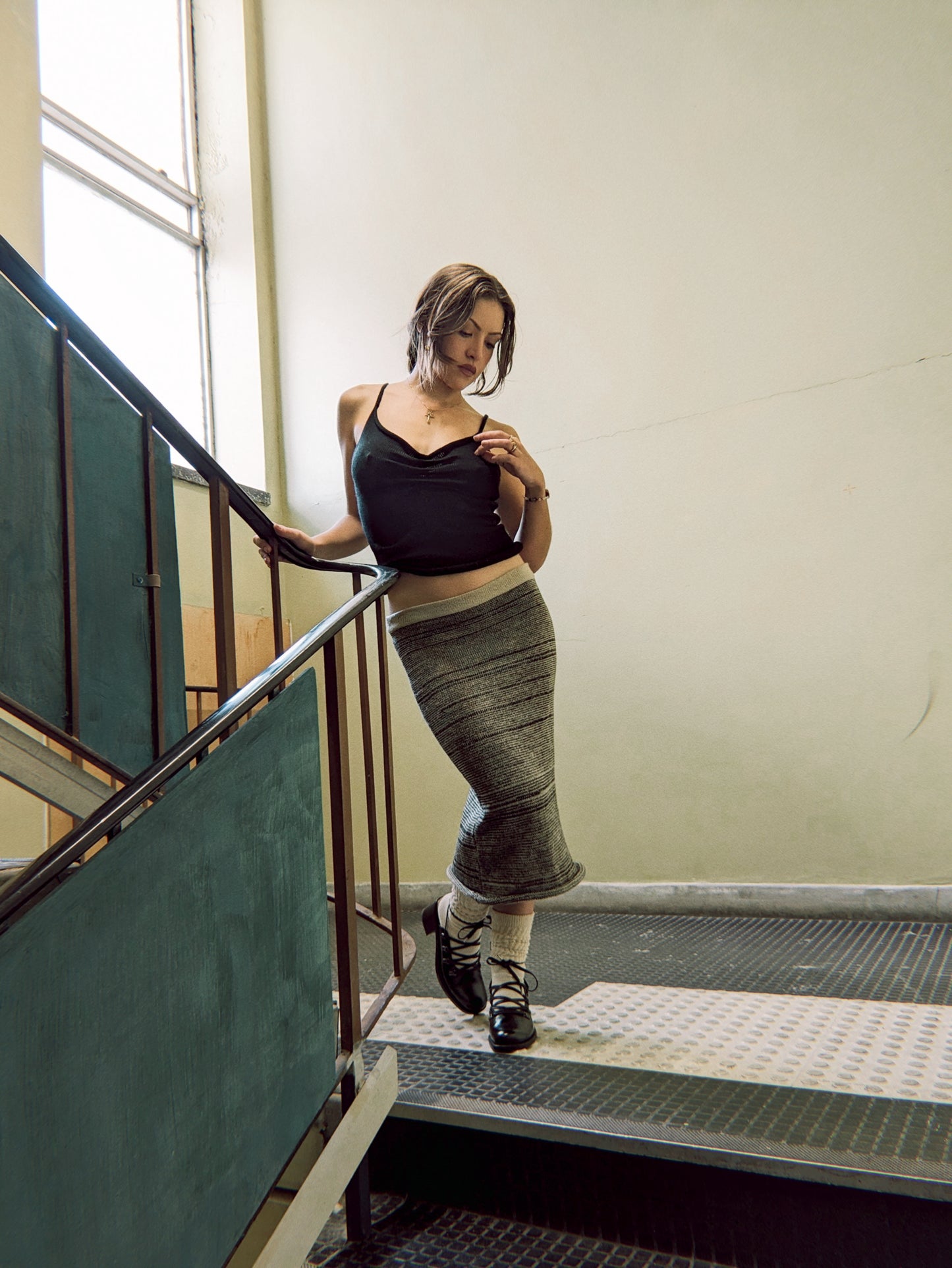 Scrunch Knit Cami Top in Black - heyzoemay