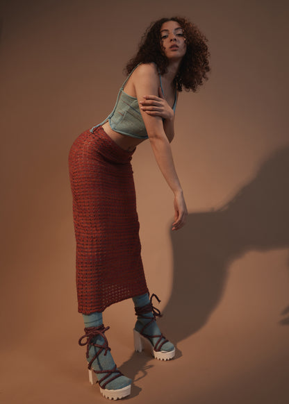 SAMPLE glitter midi skirt SM