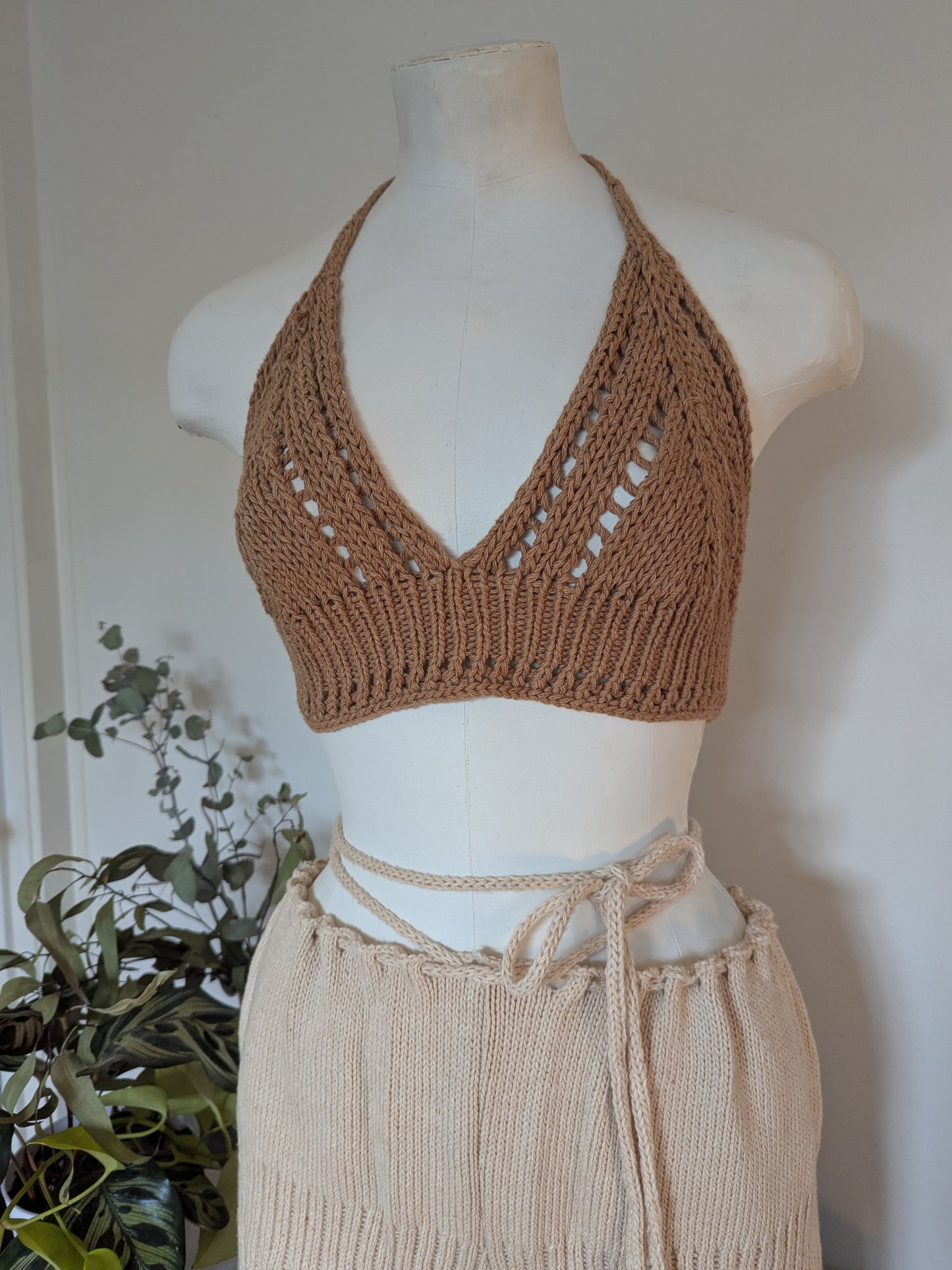 SAMPLE handknit cotton bralette