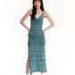 Scrunch Knit Midi Dress in Warm Blue Marle - heyzoemay