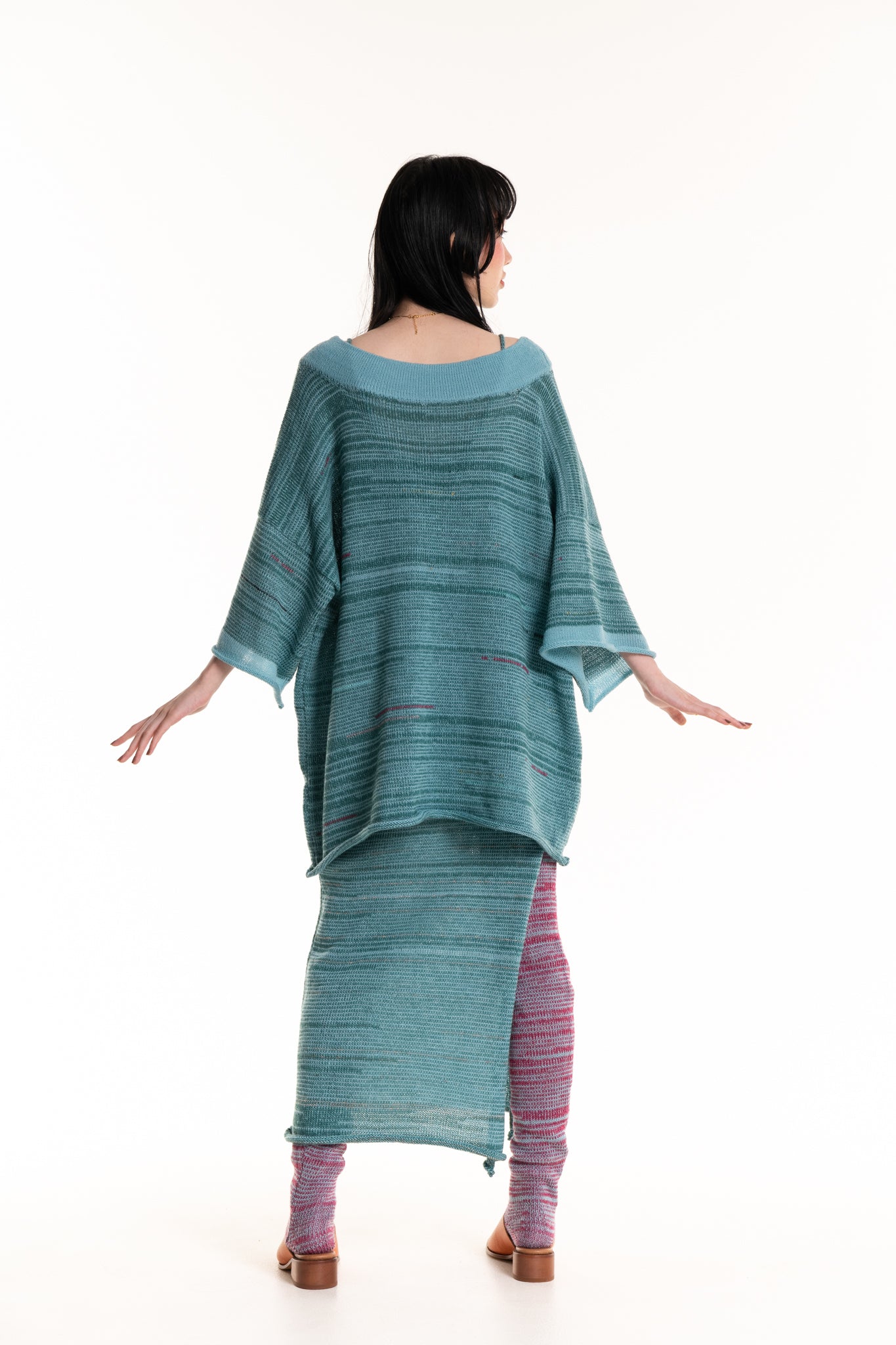 Baggy Knit Tee in Blue Marle - heyzoemay