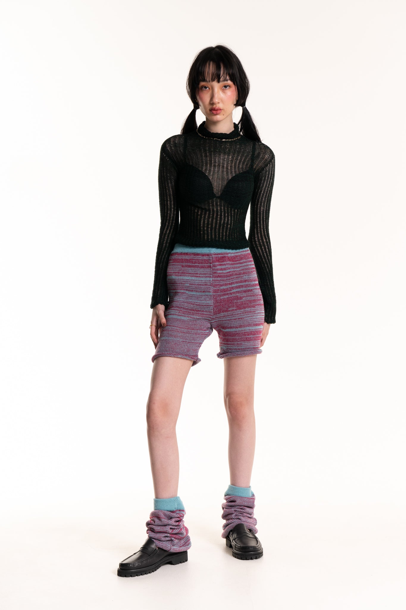 Knit Bike Short in Pink Marle - heyzoemay