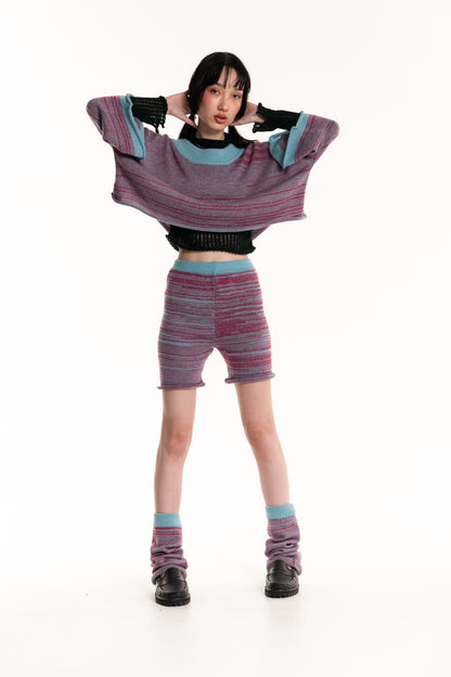 Knit Bike Short in Pink Marle - heyzoemay