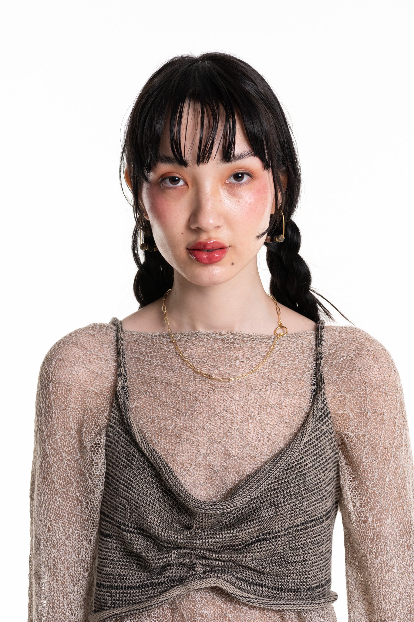 Tuck-Lace Sheer Knit Sweater - heyzoemay