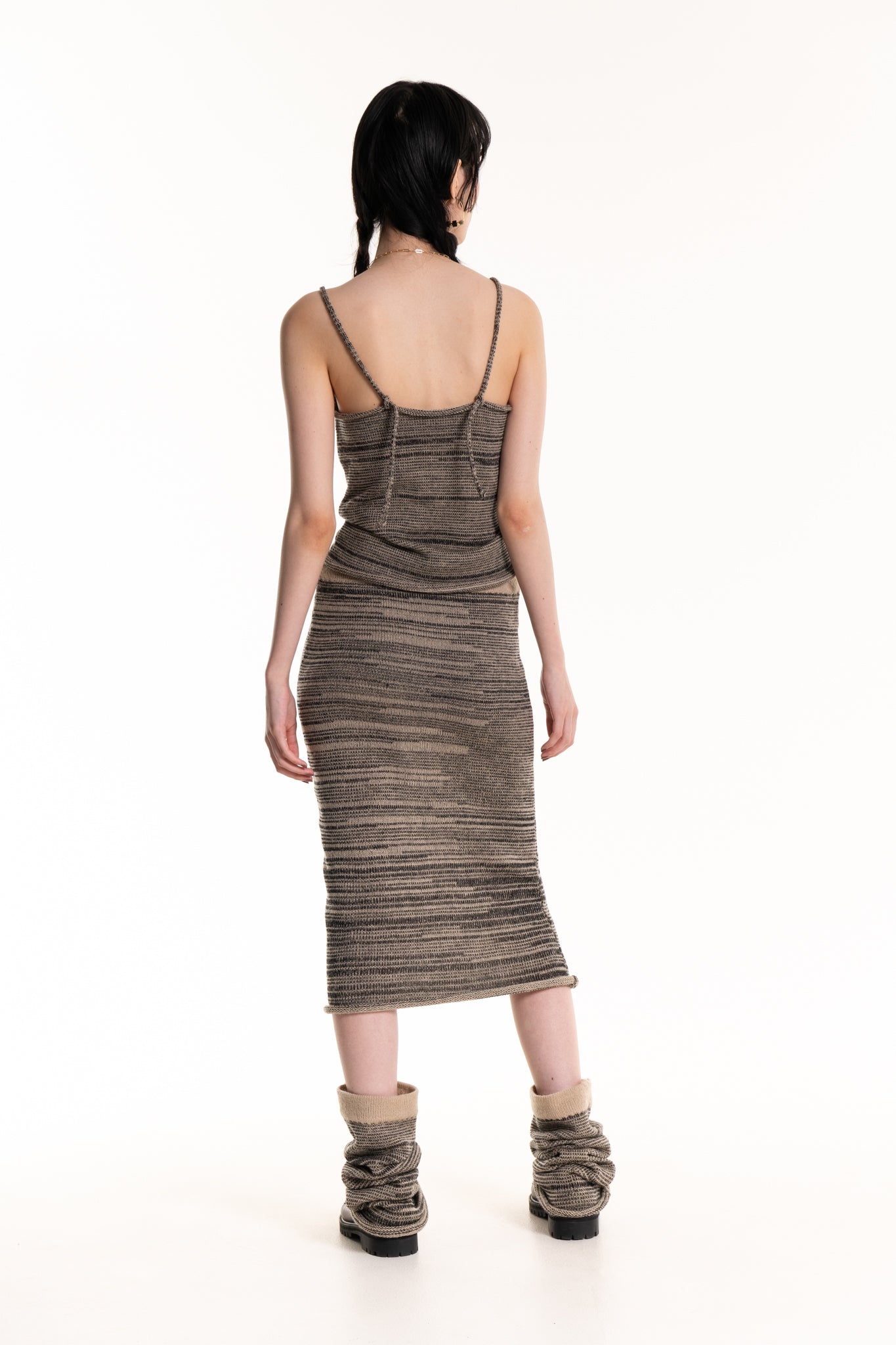 Knit Midi Skirt in Grey Marle - heyzoemay