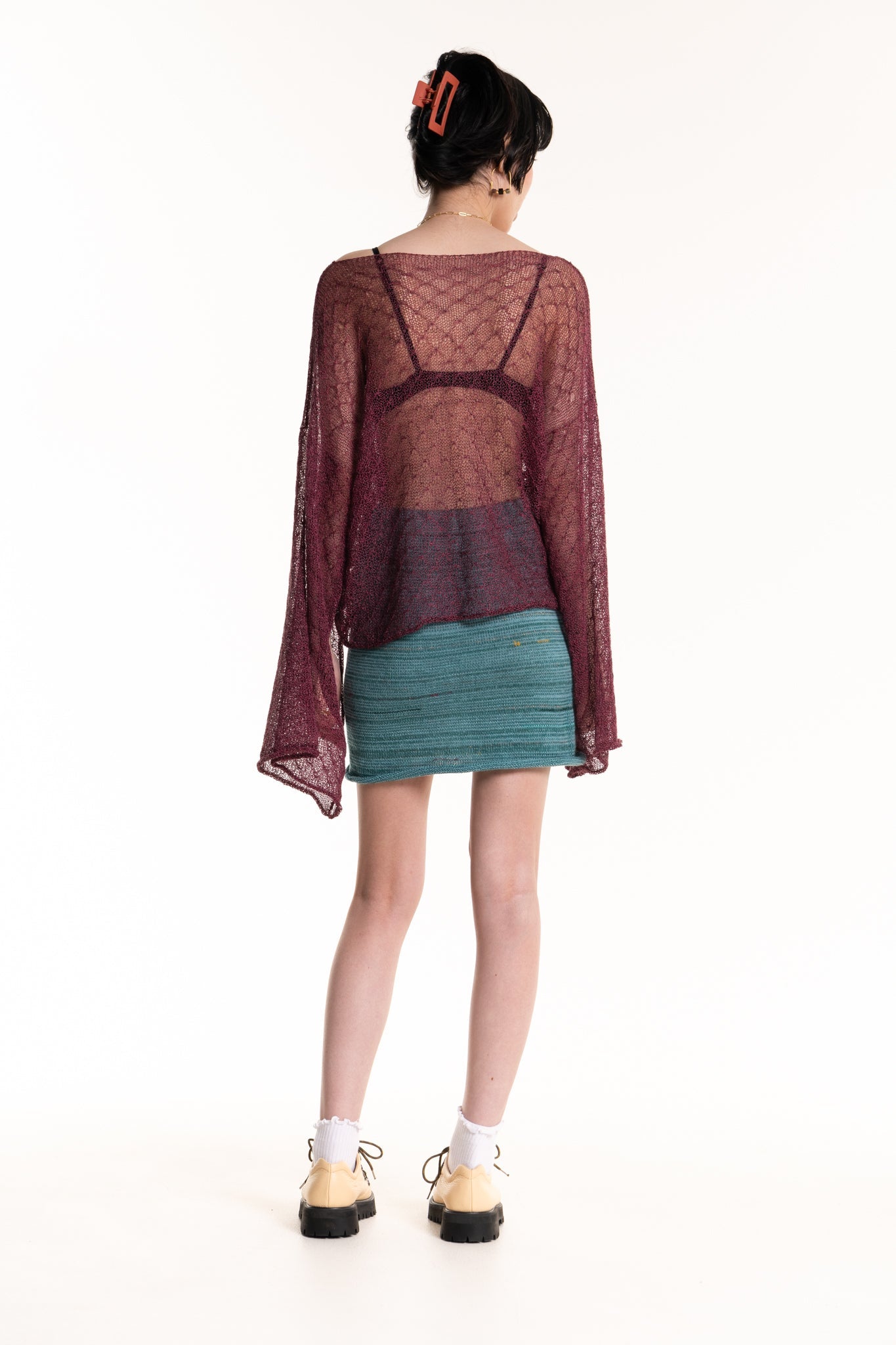 Tuck-Lace Sheer Knit Sweater - heyzoemay