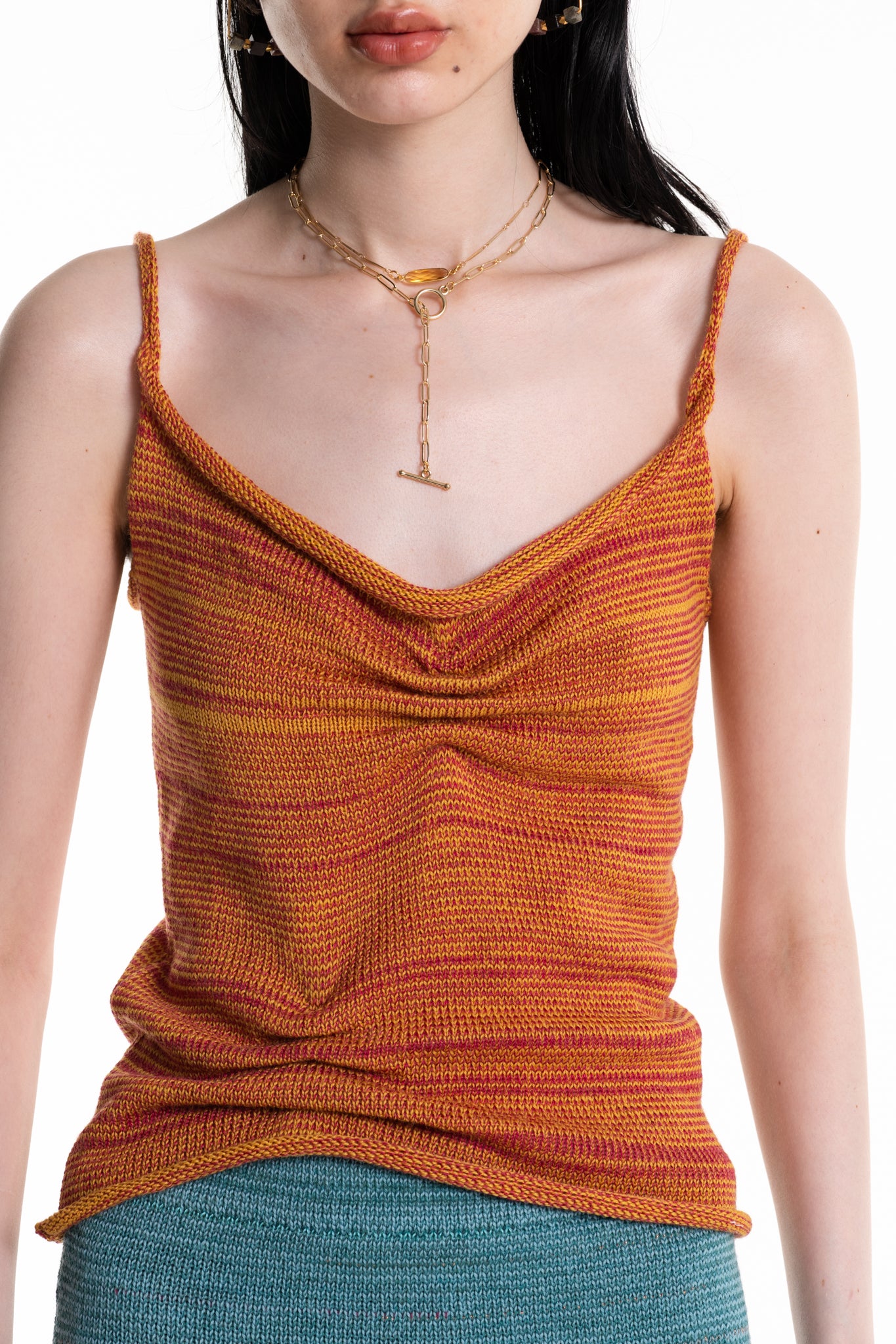 Scrunch Knit Cami Top in Orange Marle - heyzoemay